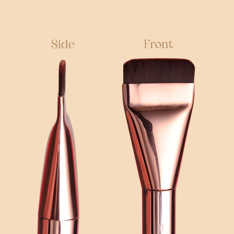 Milagro Beauty Glass Skin Foundation Professional Brush (18) | Full Coverage & Finish| Ultra Soft Bristles | Easy Blending For Cream & Liquid Foundation Application
