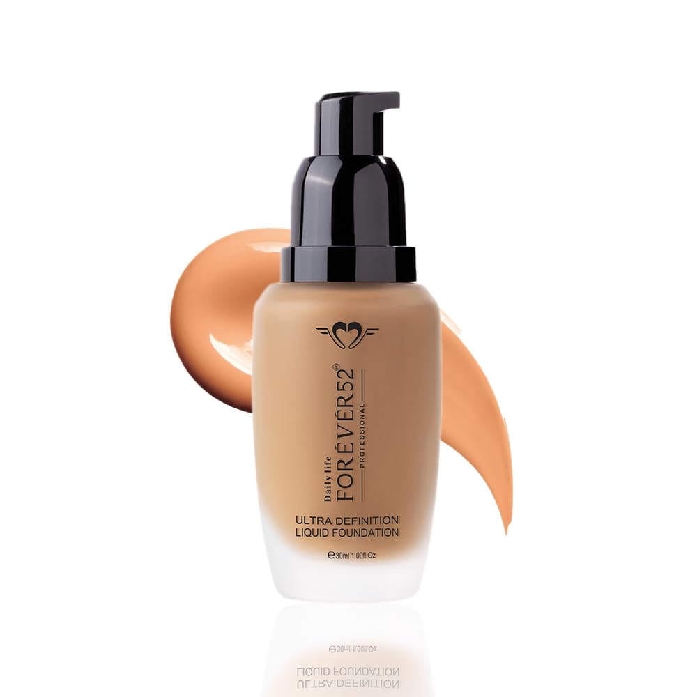 Daily Life Forever52 Ultra Definition Liquid Foundation|24-Hour Wear, Medium to High Coverage, Pore-Minimizing & Mattifying, Anti-Aging, Satin-Like Finish|Ideal for Medium Skin (Chestnut,30ml)