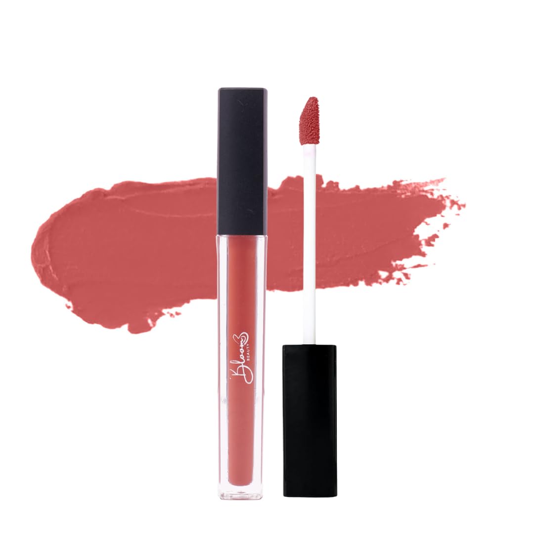 Bloom Beauty Liquid Lipstick, Velvet Matte Finish, Lightweight & Hydrating | Long-Lasting Wear, (Copper Kiss)