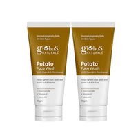 Globus Naturals Potato Face Wash with Plum & D-Panthenol, helps lighten dark spots and evens out skin tone, suitable for All Skin Types 50gm, Set of 2