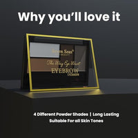 Seven Seas The Way Eye Want Eyebrow Palette | Travel Friendly | Easily Blendable | With Dual Ended Eyebrow Brush and Sponge (Shade-03, 11.5g)