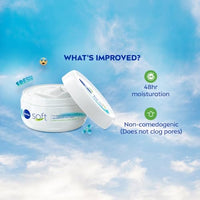 NIVEA Soft Light Moisturizer, 300 ml, for Face, Hand & Body, Non-Greasy Cream with Vitamin E & Jojoba Oil for Instant Hydration