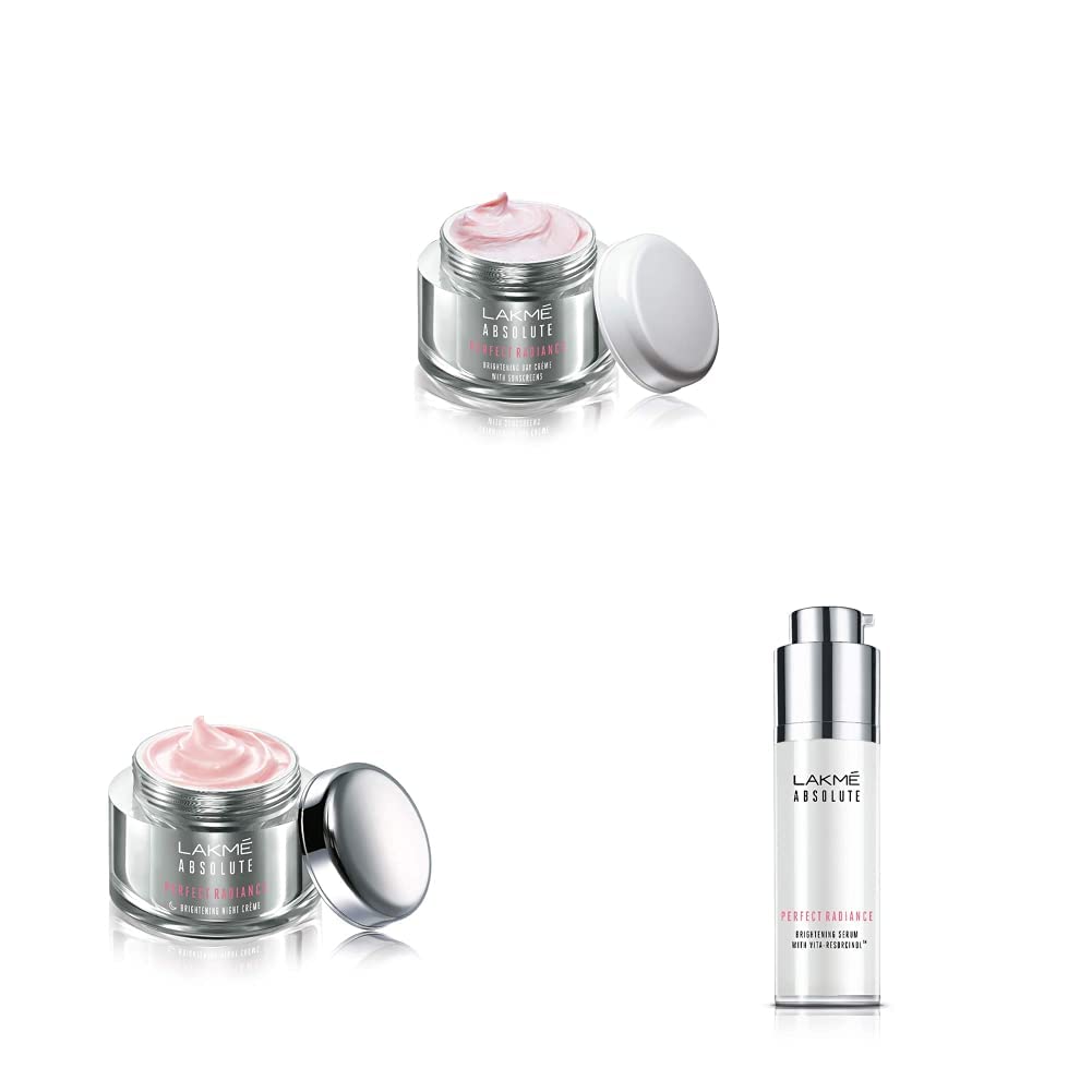 Lakmé Absolute Perfect Radiance skincare kit enriched with Niacinamide - Serum, Day Cream, and Night Cream | For brightening and glowing skin