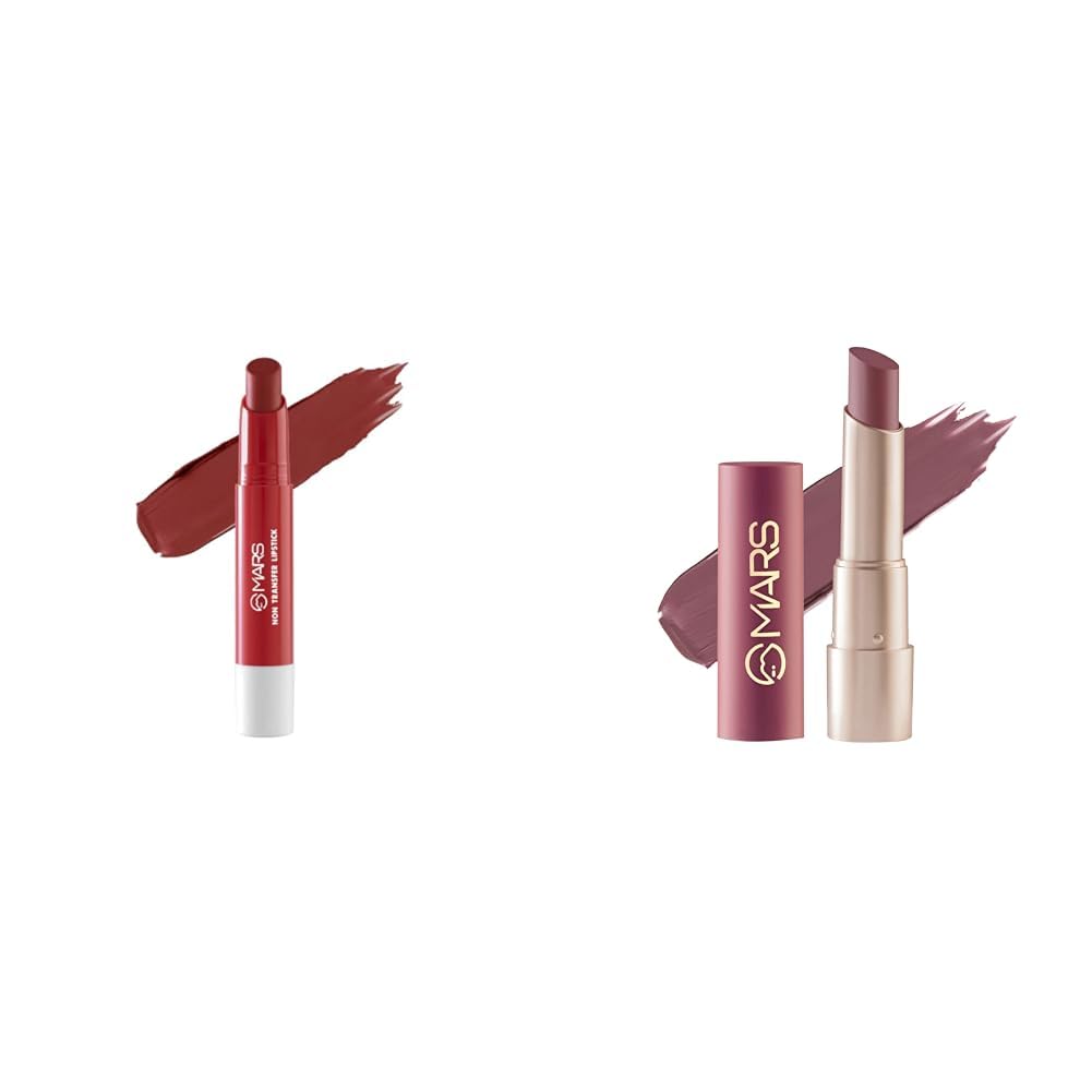 MARS Matte Super Stay LipstickLipstick for Women (2.6 gm) (05-MAJESTIC) Creamy Matte Long Lasting Lipstick for Women (3.2 gm) (20-Grapeful Ghoomar)