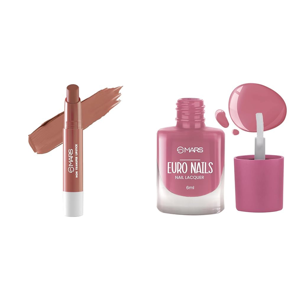 MARS Matte Super Stay Lipstick | Up to 12 Hours Long Lasting | Smudge Proof and Waterproof Lipstick for Women (2.6 gm) (11-QUEEN) EURO Nail Lacquer (6.0 ml) (Shade-14)