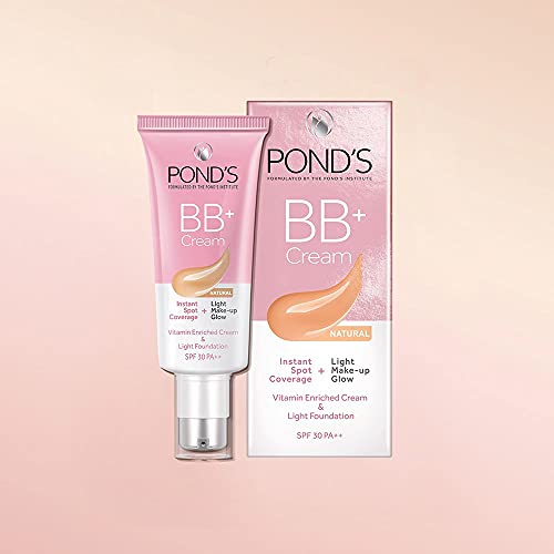POND'S BB+ Cream, Instant Spot Coverage + Light Make-up Glow, Natural 30g