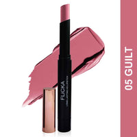 FLiCKA Shimmery Affair Lip Gloss 6 Gin Baby Pink 5ml High Drama Creamy Matte Lipstick| Nontransfer HD Lipstick, Waterproof, Hydrating, Moisturizing, Upto 16Hrs, 05 Guilt, 3.2