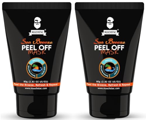 Muuchstac Sea Breeze Peel Off Mask For Men | Blackhead, Acne & Dead Skin Removal Face Pack (Pack of 2, 80 g each)