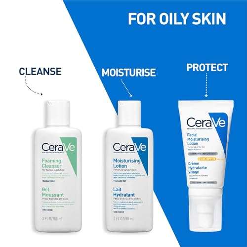 CeraVe Foaming Cleanser For Normal To Oily Skin (88ml) - Dermatologist-Developed Facewash | Non-Comedogenic And Fragrance-Free Cleansers For Acne-Prone Skin