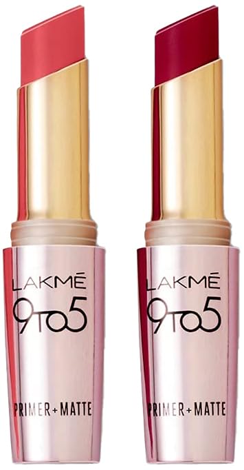 Lakmé 9 To 5 Primer + Matte Lipstick & Lakmé 9To5 Primer + Matte Lip Color Peachy Affair 3.6 G
