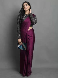 Regolith Designer Sarees for Women 's  Georgette ready to wear sarees for women With Fancy Saree Blouse Piece