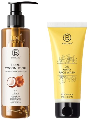 Brillare Professional Oil Away Natural Face Wash With Tea Tree and Turmeric (100 ML) & Brillare Pure Coconut Oil Combo