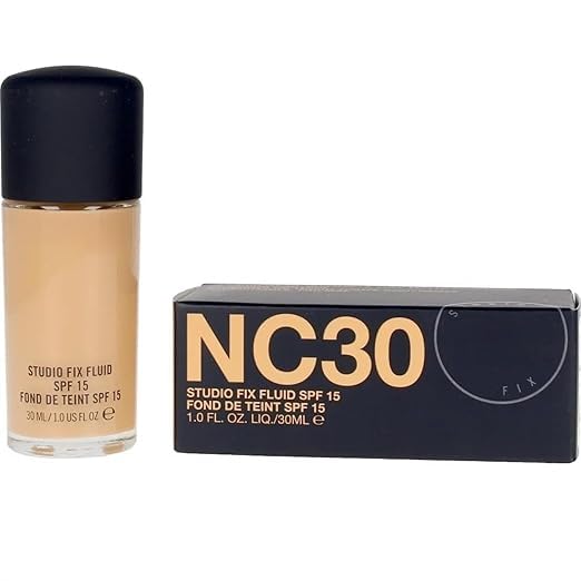 MACC Studio Fix Professional Waterproof oil-free Longlasting Liquid 24-hour colour-true foundation Matte Finish For Women, Girls 30ML - Shine-Free Liquid Foundation (NC-30)