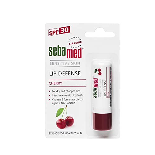 Sebamed Lip defense 4.8gm, Cherry | SPF 30 |Tinted Lip balm for Dry & Chapped lips with natual oil & Vitamin E | UV protection | Dermatologically tested (Pack of 2)