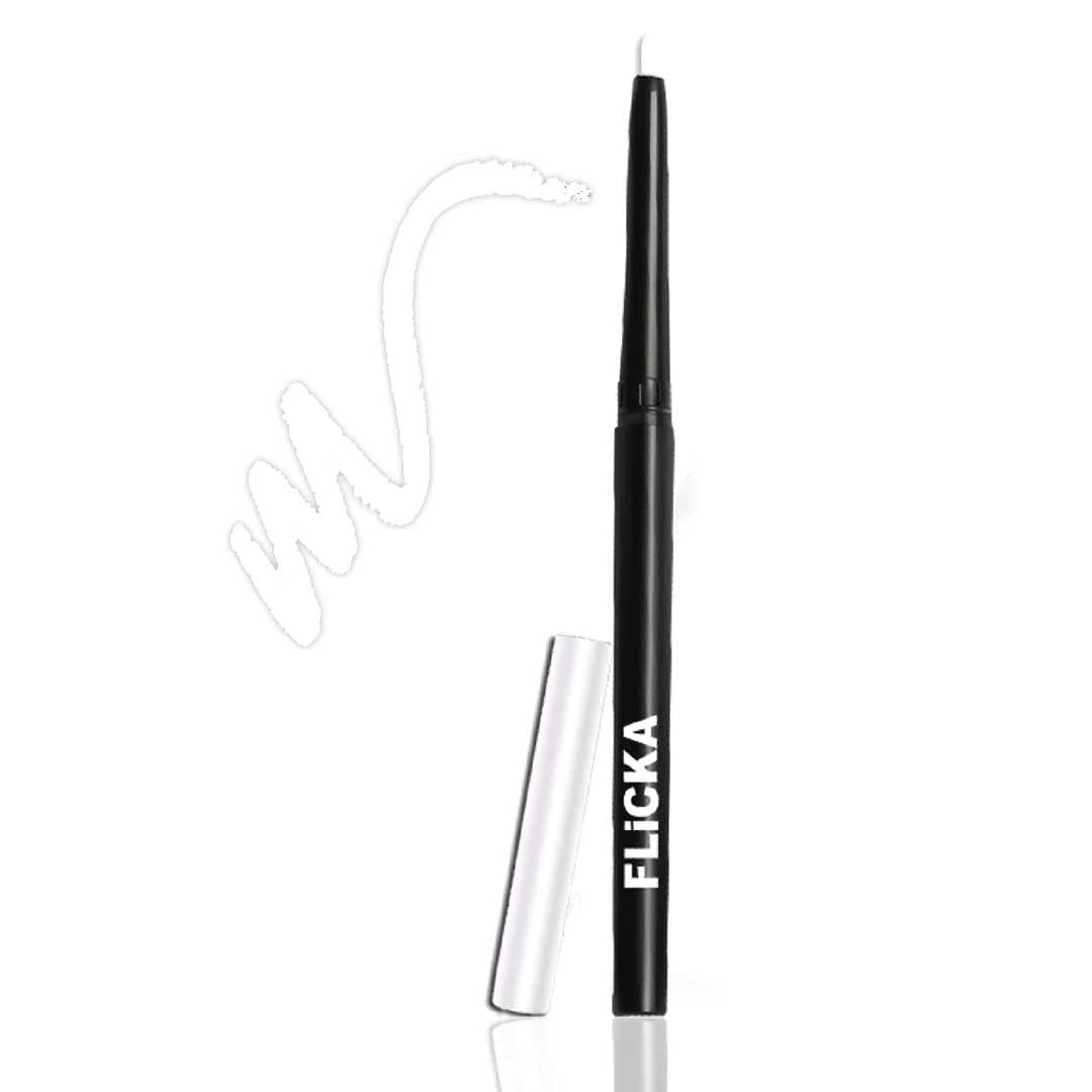 FLiCKA Breathtaking Eyes Twist White Kajal + Rule With Brows Eyebrow White Pencil, With Spoolie, Waterproof, Smudge Proof, Longlasting, Dermatologically tested, Intense Colour, Natural-looking Results