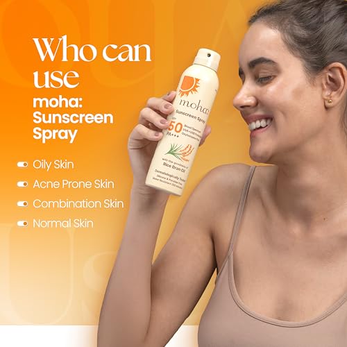 Moha Sunscreen Spray Spf 50 Body Sunscreen Spray Waterproof Lightweight Uva+Uvb Protection, No White Cast, Broad Spectrum Pa+++, For Women & Men, Spray Sunscreen for face & Body,170ml Pack Of 1