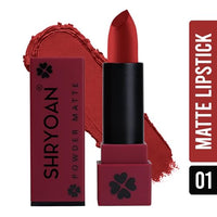 Shryoan Powder Matte Lipstick with Moisturizing and Hydrating Formula | For Every Day Use (3.2g) (Shade-01, Shade-01)