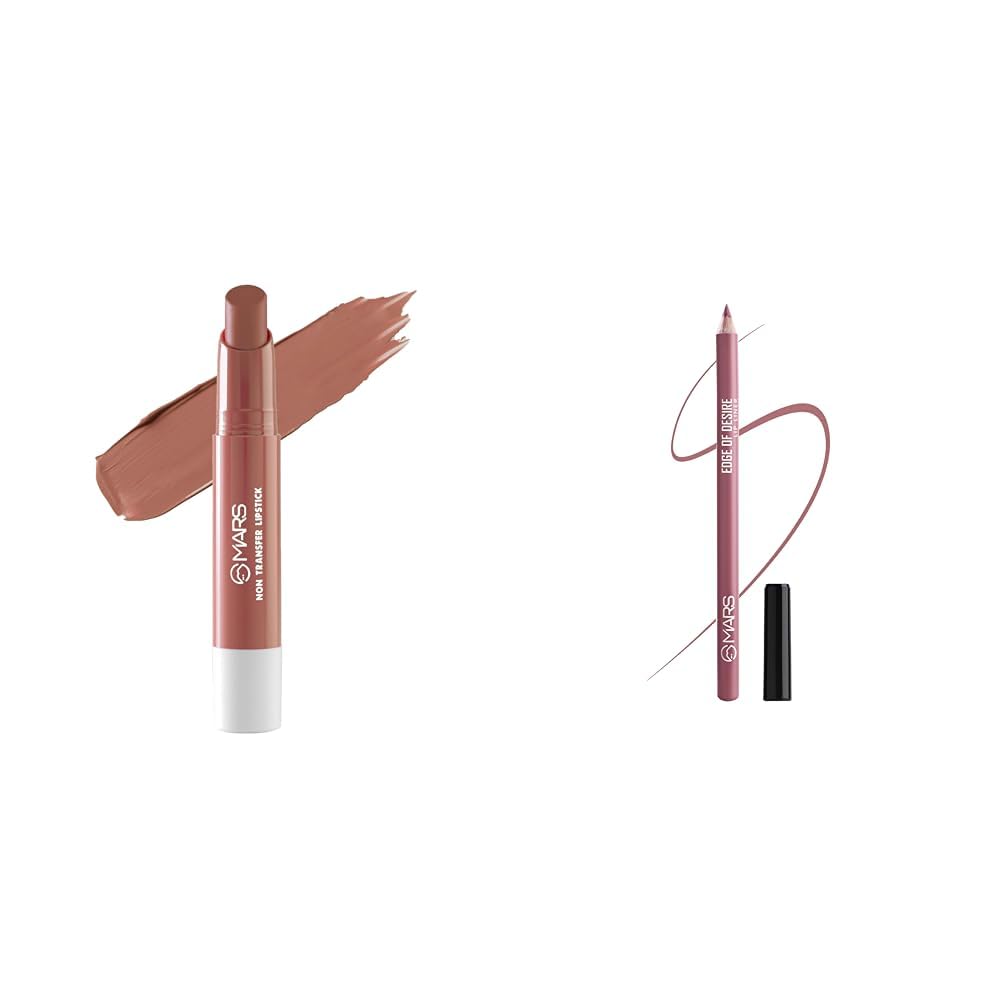 MARS Matte Super Stay LipstickWaterproof Lipstick for Women (2.6 gm) (11-QUEEN) Matte Lip Liner | One Swipe Smooth Application | Long Lasting Lip Pencil (1.4gm) (17-BARBIE BOLD)
