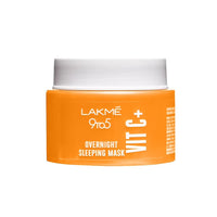 Lakmé 9to5 Vitamin C+ Overnight Sleeping Mask | Wake up to glowing skin | Enriched with Shea Butter | Mosturizes Skin | For Dry, Normal, Oily, Sensitive & Combination Skin| 50 g