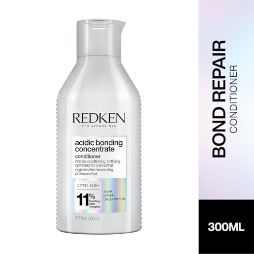 Redken Acidic Bonding Concentrate Conditioner With Citric Acid, 300 ml | Professional Bond Repair Conditioner For Dry, Damaged, Coloured and Frizzy Hair | For Men & Women