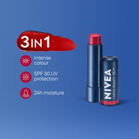 NIVEA Lip Caring Beauty Lip Balm | Lip & Cheek Tint with SPF 30 (Red, Pink & Rose)