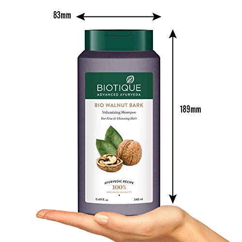 Biotique Bio Walnut Volume and Bounce Shampoo and Conditioner | For Fine and Thinning Hair| Volumizing Shampoo for Thin Hair |100% Botanical Extracts |340ml