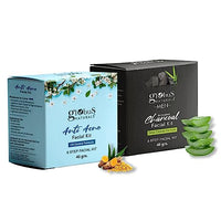 Globus Naturals Facial Kit Combo-Oil Control Anti Acne & Deep Cleansing Charcoal Men Facial Kit, For All Skin Types