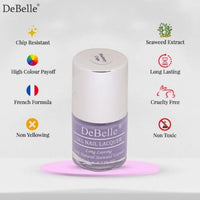 Debelle Gel Nail Polish Blueberry Crepe (Lavender Nail Paint)|Non Uv - Glossy Finish |Chip Resistant | Seaweed Enriched Formula| Long Lasting|Cruelty And Toxic Free| 8Ml