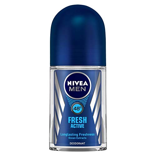 NIVEA Men Pure Impact Shower Gel, 500ml, Hair, Face & Body Wash And NIVEA Men Deodorant Roll-On, Fresh Active Original, 50ml