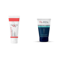 O3+ Oxy D-Tan Scrub 60g for Blackheads & Glowing Skin & O3+ ALPHA MEN Acno D-TAN Scrub With Hyaluronic & Mint 50g - Detan Scrub for TAN removal Combo