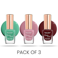 Seven Seas Easy Gel Nail Polish | Quick Dry Gel Nail Polish, Pack of 3 (Combo-11, 30ml)