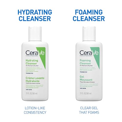 CeraVe Foaming Cleanser For Normal To Oily Skin (88ml) - Dermatologist-Developed Facewash | Non-Comedogenic And Fragrance-Free Cleansers For Acne-Prone Skin
