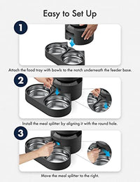PETLIBRO Pet Food Splitter with Stainless Steel Bowls, Automatic Cat Feeder Bowls for Two Cats or Dogs, Suitable for PETLIBRO Automatic Cat Feeder PLAF005, PLAF006, PLAF103, PLAF203