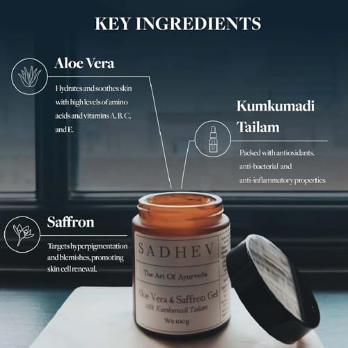 Sadhev Aloe Vera and Saffron Gel With Kumkumadi Tailam - 100gm