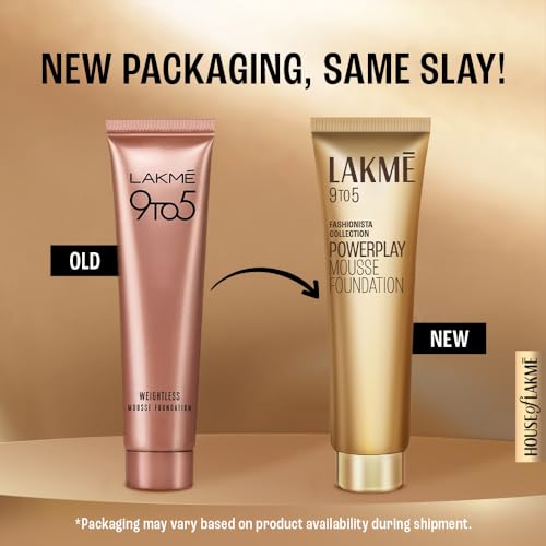 Lakmé 9 To 5 Weightless Mousse Foundation, Beige Vanilla, 25G Matte Finish, Light, All Skin Type