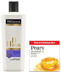 Pears Pure And Gentle Bathing Bar, 125g (Pack Of 8) & TRESemme Hair Fall Defense Conditioner, 190ml
