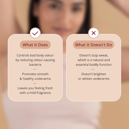 Carmesi Natural Underarm Roll On Deodorant for Women | 95% Natural + 5% Essential Ingredients | For Fresh Underarms All Day | No Alcohol & Aluminium | Sweet Summer | 50 ml