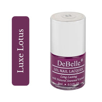 DeBelle Gel Glossy Finish Nail Polish Luxe Lotus (Dark Purple), 8 Ml - Enriched With Natural Seaweed Extract, Cruelty Free, Toxic Free