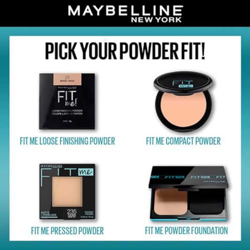 Maybelline New York Fit Me Shade 220 Natural Beige, Matte Compact Powder For Oily Skin, 8G - Powder That Protects Skin From Sun, Absorbs Oil, Sweat And Helps You To Stay Fresh For Upto 12Hrs.
