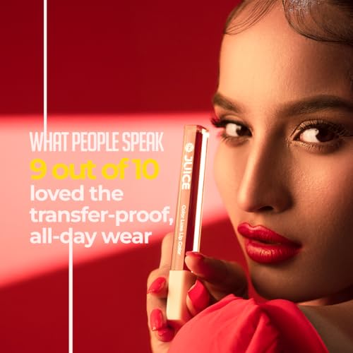 Juice Red Carpet - M02 Kiss Sensation Lipstick & Sultry Burgundy - M04 Color Luxe Liquid Lipstick with Goodness of Bio Retinol, & SPF 15 UV Protection