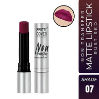 PRETTY COVER Non-Transfer Matte Lipstick | Long-Lasting, Smudge-Proof & Waterproof | Intense Color Payoff with Lightweight Formula for All-Day Wear (RUST RED)