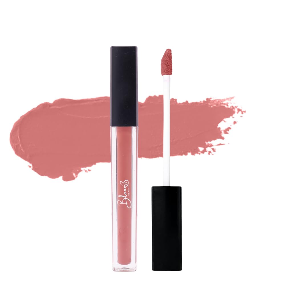 Bloom Beauty Liquid Lipstick, Velvet Matte Finish, Lightweight & Hydrating | Long-Lasting Wear, (Nude Whisper)