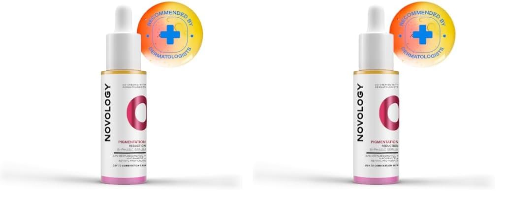 Novology Bi-Phasic Serum for Hyperpigmentation, Dark Spots, Acne Marks and Uneven Skin Tone| Dry-Combination Skin | 28ml (Pack of 2)