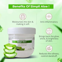 Passion Indulge Pure Aloe Vera gel for Face- 200 ml | BUY 1 GET 1 FREE Simpli Gel | Multipurpose Natural aloe vera Gel for Skin & Hair | For acne & marks | Provides deep hydration