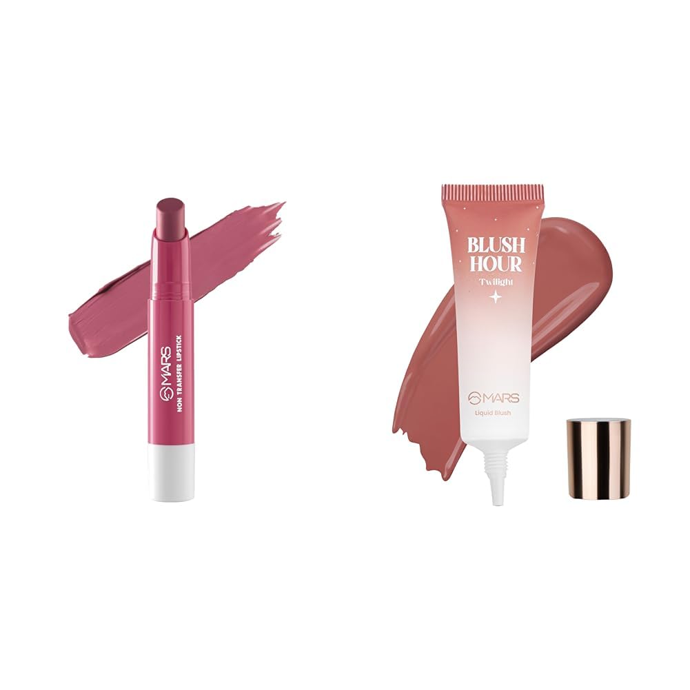 MARS Matte Super Stay Lipstick |(2.6 gm) (16-ANGEL WINGS) Liquid Blush Hour | Dewy-Matte Finish | Highly Pigmented | Lightweight & Long-Lasting Formula | Effortless Application (12 ml) (02-TWILIGHT)