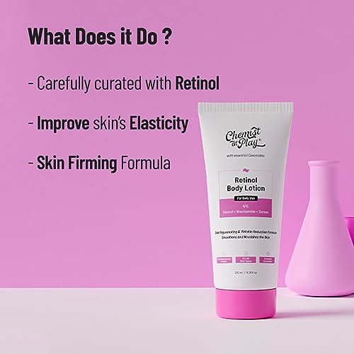 Chemist at Play Anti-Aging Body Lotion with 4% Retinol, Niacinamide & Zemea 200ml + Brightening Boost Face Wash | Brightens & Gives Radiance | Cleans Oil & Dirt 100 ml