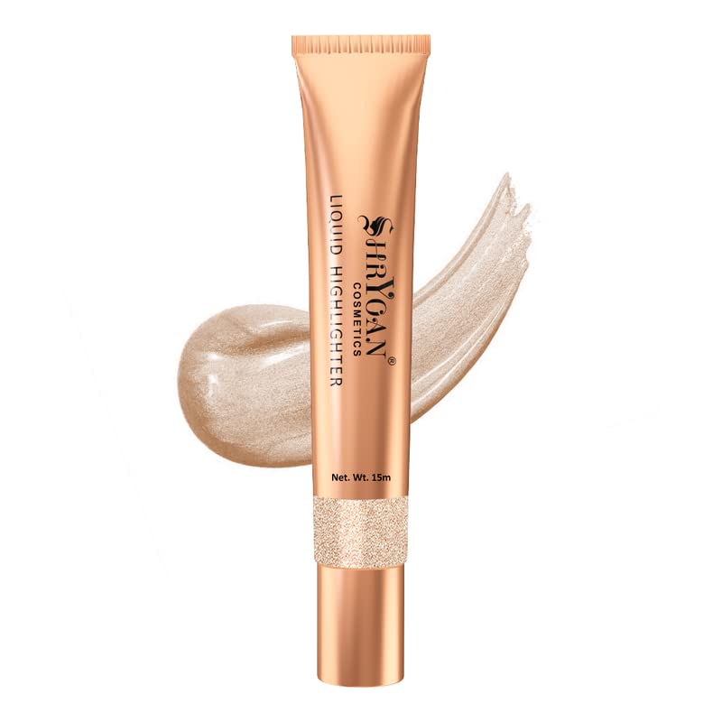 Shryoan Liquid Highlighter| Shimmery Glow for All Skin Tones | Lightweight Cream Formula for Full Coverage, Long-Lasting Glow for Radiance & Paraben-Free (15g)