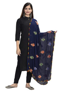DIAMO Women's  Phulkari Chiffon Dupatta