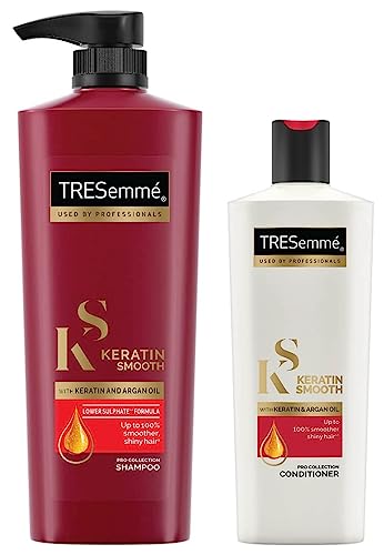 TRESemme Keratin Smooth Shampoo, 580ml And Keratin Smooth Conditioner, 190ml