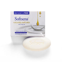 Softsens Naturally Soft Skin Cream Bar Soap I Enriched with Natural Creme Oil I Dermatologically Tested & Parben Free(100g x 4)